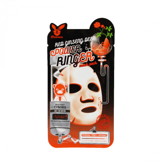 Elizavecca Red Ginseng Deep Power Ringer Mask Pack - Тканинна маска з екстрактом червоного женьшеню