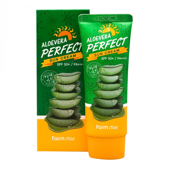 FarmStay Aloevera Perfect Sun Cream SPF50+ PA+++ - Сонцезахисний крем - 1