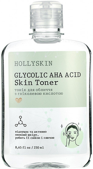 Hollyskin Glycolic AHA Acid Skin Toner - Тонік для обличчя з гліколевою кислотою - 1