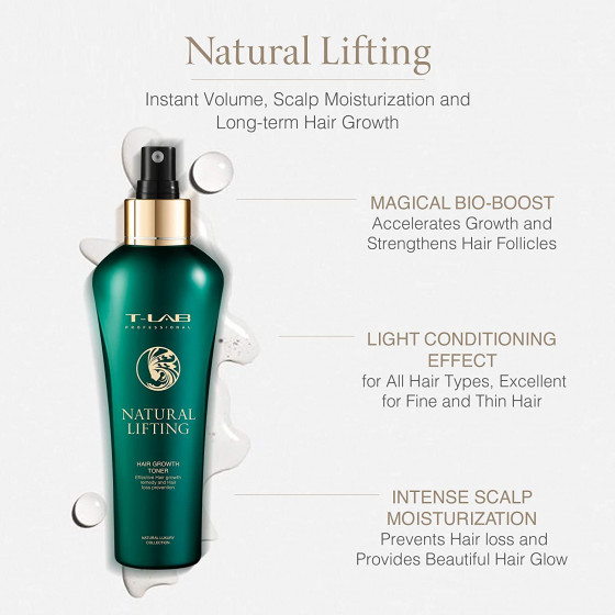 T-LAB Professional Natural Lifting Hair Growth Toner - Тонік для збільшення об'єму волосся - 2