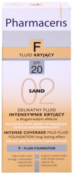 Pharmaceris F Intense Coverage Mild Fluid Foundation SPF20 - Делікатний тональний крем - 1