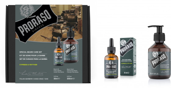 Proraso Cypress & Vetyver Beard Care Set - Подарунковий набір для догляду за бородою - 1