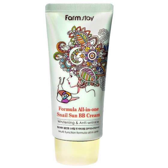 FarmStay All-in-One Snail Sun BB Cream - Сонцезахисний BB крем з равликовим муцином