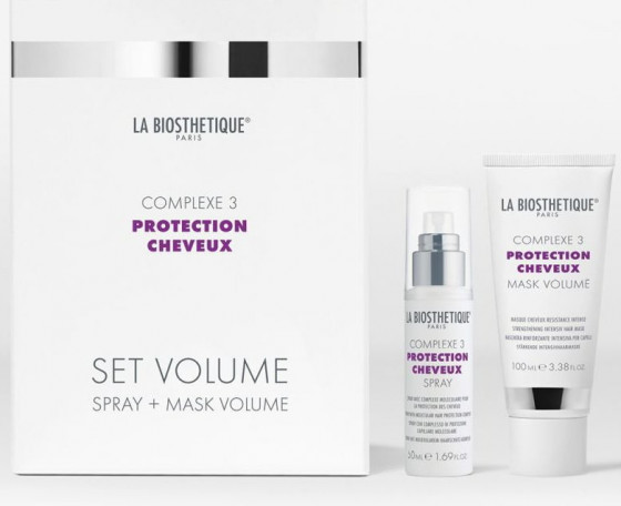 Набор La Biosthetique Protection Cheveux Complexe 3 Set Volume: Spray & Mask - Набір для глибокого відновлення волосся: Спрей + Маска