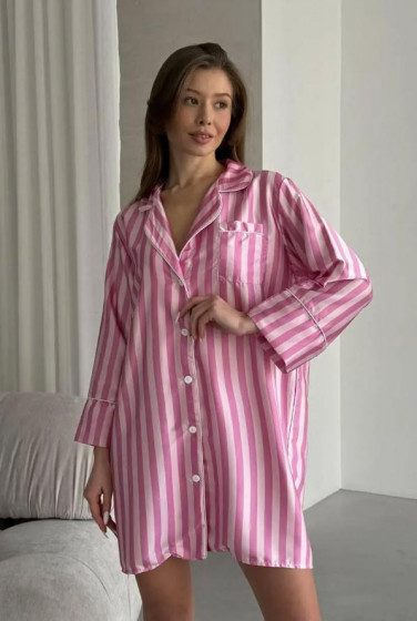 Minimalist - Піжама-сорочка жіноча (шовк Армані)