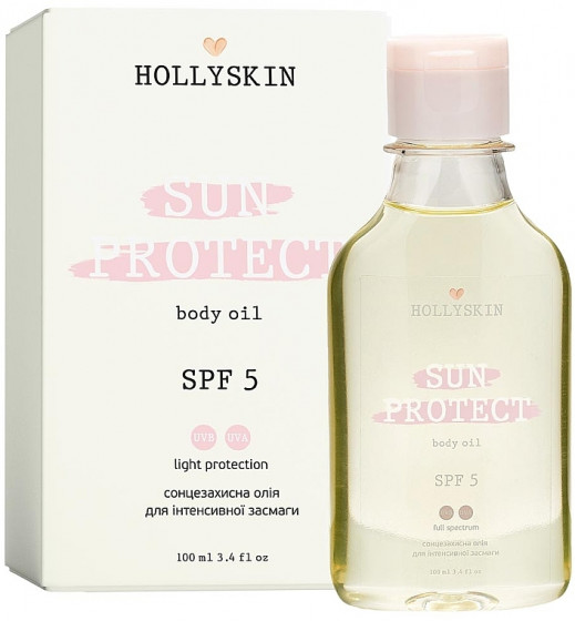 Hollyskin Sun Protect Body Oil SPF5 - Сонцезахисна олія для інтенсивної засмаги - 1