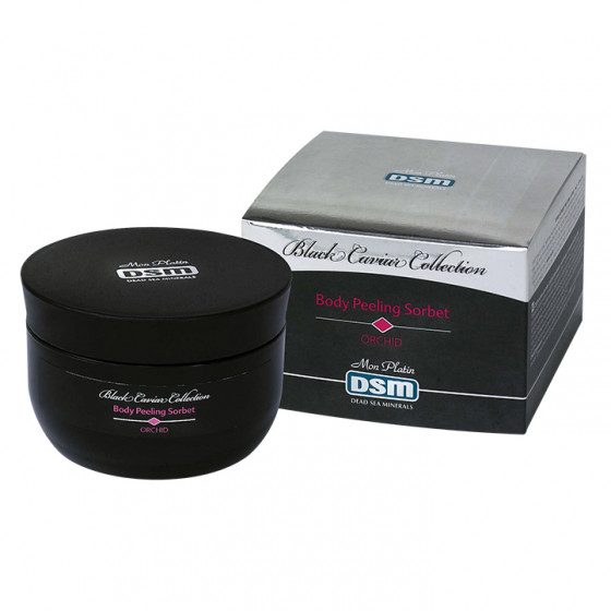 Mon Platin DSM Black Caviar Body Peeling Sorbet Orchid - Органічний щербет-пілінг з вітамінними капсулами, екстрактами орхідеї і чорної ікри