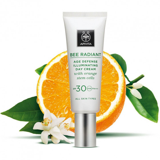 Apivita Bee Radiant Cream Day Cream SPF30 - Крем для сяйва і захисту шкіри від передчасного старіння зі стовбуровими клітинами апельсина - 2