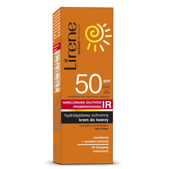 Lirene Hydrolipid Protective Face Cream SPF50 - Гідроліпідний захисний крем для обличчя SPF50 - 1