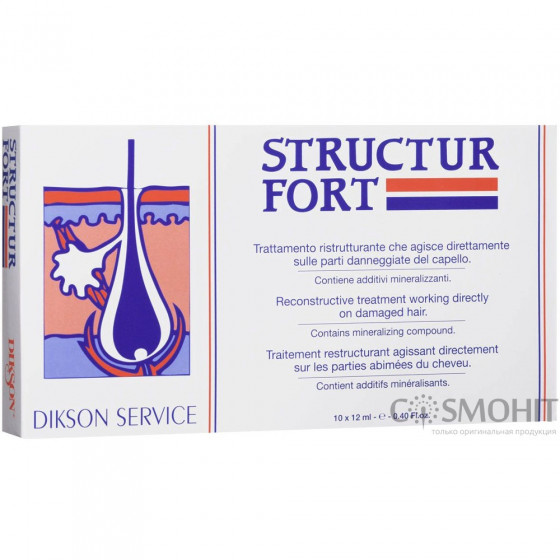 Dikson Structur Fort - Ампульний засіб миттєвої дії для відновлення неживого, посіченого і ослабленного волосся