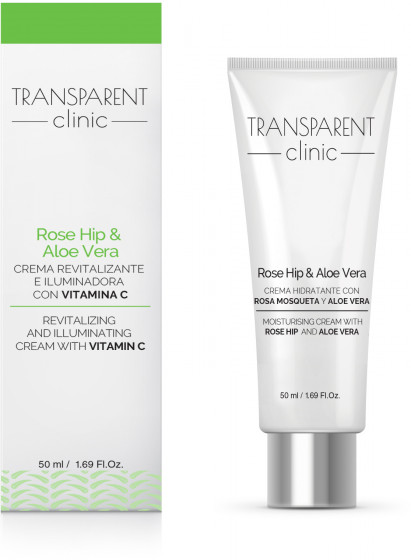 Transparent Clinic Rose Hip & Aloe Vera Cream - Зволожуючий крем для обличчя з шипшиною та алое вера - 2