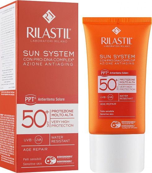 Rilastil Sun System Age Repair Crema Solare Viso SPF50+ - Антивіковий сонцезахисний крем для обличчя - 1