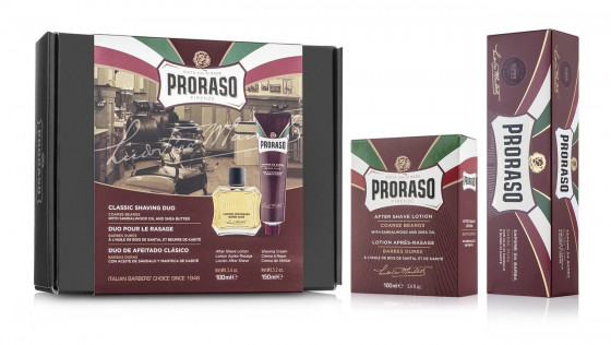 Proraso Red Classic Shaving Duo - Подарунковий набір для гоління жорсткої щетини - 1