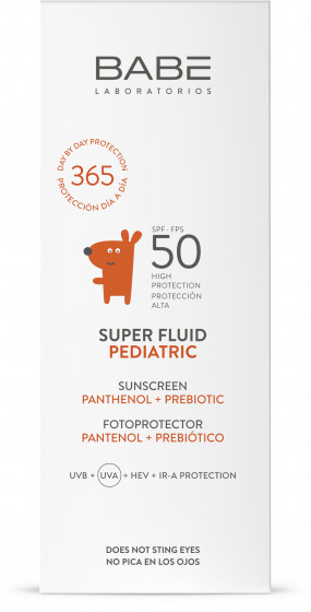 Babe Laboratorios Pediatric Super Fluid SPF50 - Дитячий сонцезахисний супер флюїд з пантенолом та пребіотиком - 1