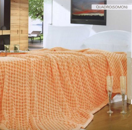 Arya Qadro (white) - Плед полуторний мікрофібра з ефектом