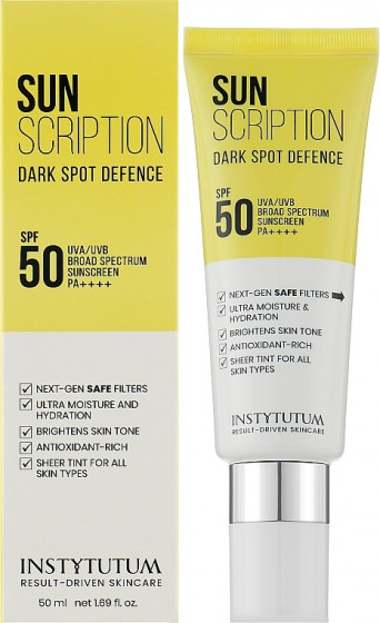 Instytutum Sunscription Dark Spot Defence SPF50 - Сонцезахисний крем з освітлюючим ефектом - 1