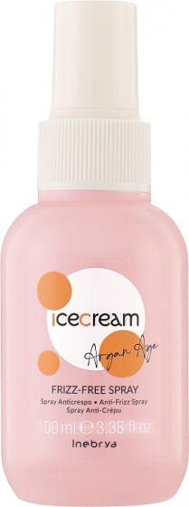 Inebrya Ice Cream Argan Age Frizz-Free Spray - Ультралегкий розгладжуючий спрей для всіх типів волосся