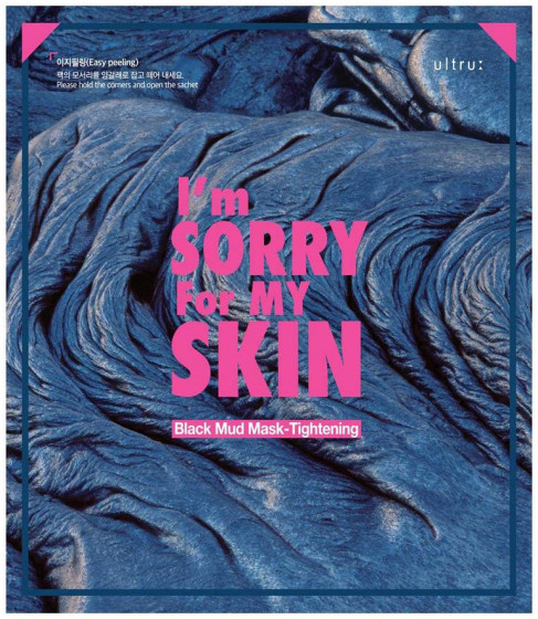 Ultru I'm Sorry For My Skin Black Mud Mask Tightening - Тканинна маска для обличчя на основі чорної глини