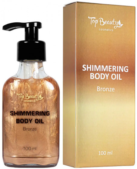 Top Beauty Shimmering Body Oil - Олія для тіла мерехтлива з дозатором