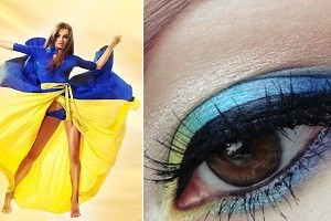 Патріотичний синьо-жовтий макіяж